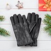 iN Mens Touchscreen Texting Leather Gloves Winter Warm Black Soft