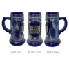 .6 Liter Cobalt Blue Ceramic Stein Mug with Bayern Germany
