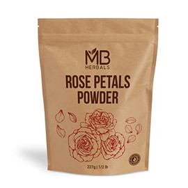 MB Herbals Rose Powder 8 oz | 227G / 0.5lb | For Natural Face Packs & Facial Mask Formulations | 100% Pure & Natural | No Chemical Preservative | No Artifical Color | Rose Petals Powder