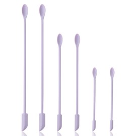 Cooptop 6 Pieces Multi Size Makeup Spatula, Beauty Spatula, Mini Small Silicone Spatula Set for Beauty and Kitchen, Tiny Scraper for Jar, Kitchen Bottles, Cosmetic (Lavender)