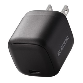 Elecom MPA-ACCP7830BK Type-C 30W USB PD Compatible, 1 Port, Foldable Plug, Black