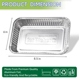 WWM 30 Pack 6415 Drip Pan Liners Compatible for Weber Q Series,Genesis Series, Pulse,Spirit Series & Traveler Grills, Disposable Aluminum Drip Pans, Grill Accessories for Weber Grills