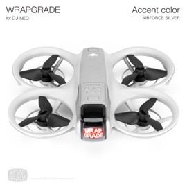 WRAPGRADE Skin Sticker Compatible with DJI Neo Accent Colour (Airforce Silver)