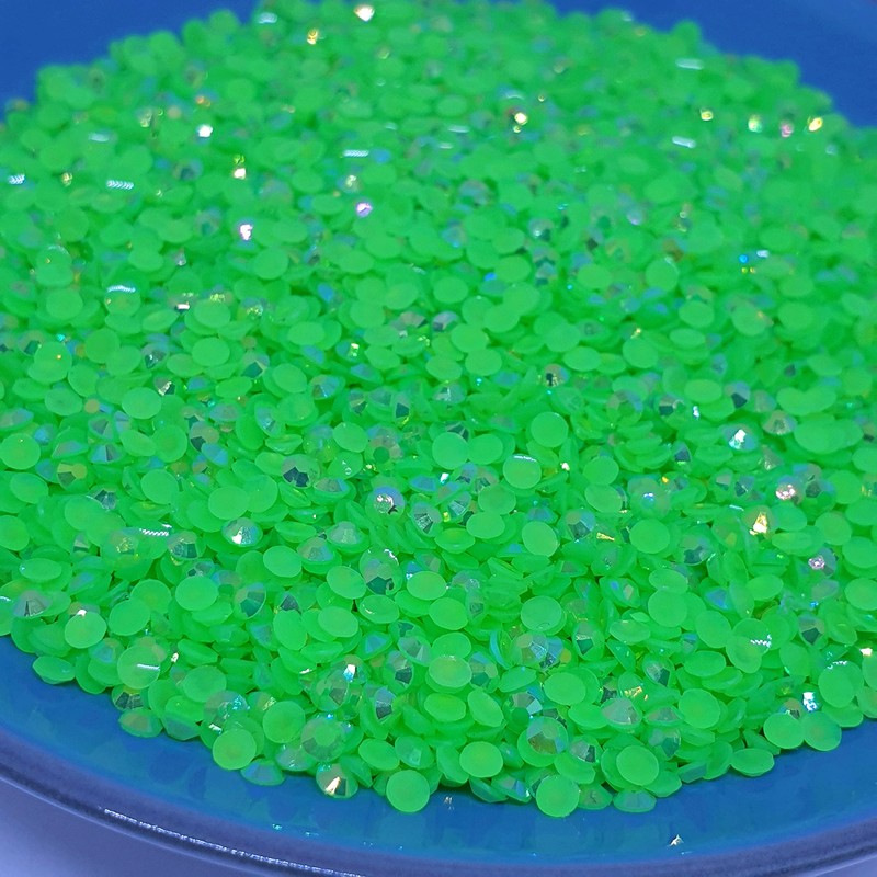 MajorCrafts 500pcs 6.5mm ss30 Jelly AB Flat Back Round 14