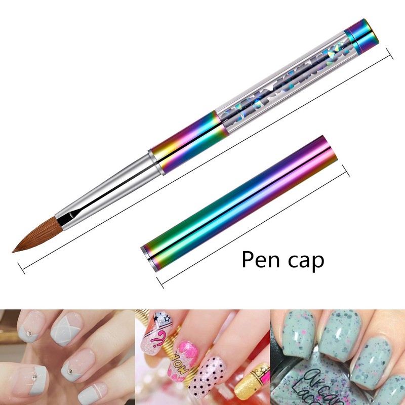 Shine Chance 100% Kolinsky Rainbow Rhinestone decorated in Handle Acrylic