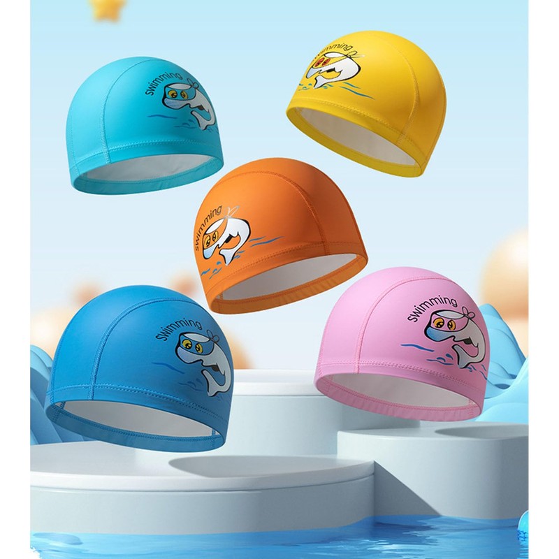Kid Swimming Cap 3 pcs，Cute Children Cartoon Swimming Hat Caps,