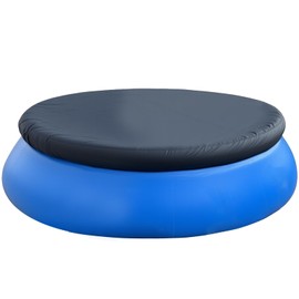 Ceblish Round Pool Cover for 244 cm Inflatable Top Ring Pools, Tear-Resistant Oxford Fabric Pool Tarpaulin, Pool Tarpaulin Round, Windproof, Leaf Resistant, UV-Resistant, Easy Installation