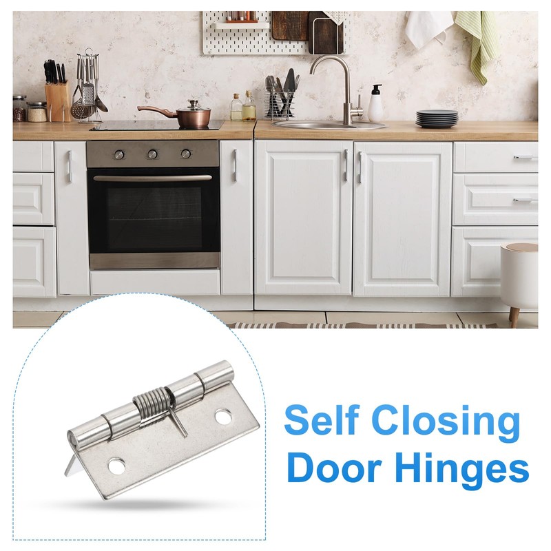PATIKIL 4 Pcs Spring Loaded Hinges, 2" 304 Stainless Steel