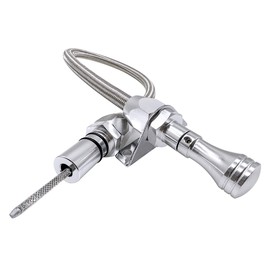 HAHAHA TH350 TH400 Turbo350 Firewall Mounted Flex Transmission Dipstick TH350/TH400 Stainless Braided Hose Compatible with GM/Chevy TH350/TH400 (Silver)