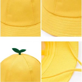Children's Fishing Hat, Adjustable Sun Hat, for Babies and Toddlers, All-Day Head and Neck Cover (56), yellow