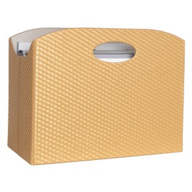 BLU MONACO Gold Magazine Basket, Gold Magazine Holder, Gold Magazine Rack, Magazine Holder Floor, and Magazine Holder Bathroom Storage Décor Stylish Book Basket and Magazine Organizer - Narrow Basket