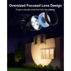 2 Pack Outdoor Solar Powered Spot Lights Waterproof Bright LED Spotlights Outside Uplighting for Yard Flag, Tree, Lawn, Garden, Backyard, House, Driveway, Super Focused Lens Spotlights, Warm White