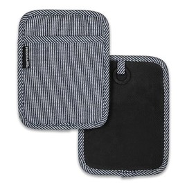 Frigidaire Layla 2-Pack Cotton and Neoprene Pot Holders, Heat Resistant, Anti-Slip, Machine Washable, 7" x 9", Denim, Set of 2