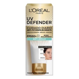 L'oréal Paris Protector Solar Uv Defender Anti-fotoenvejecimiento Anti Brillo Fps50 40g