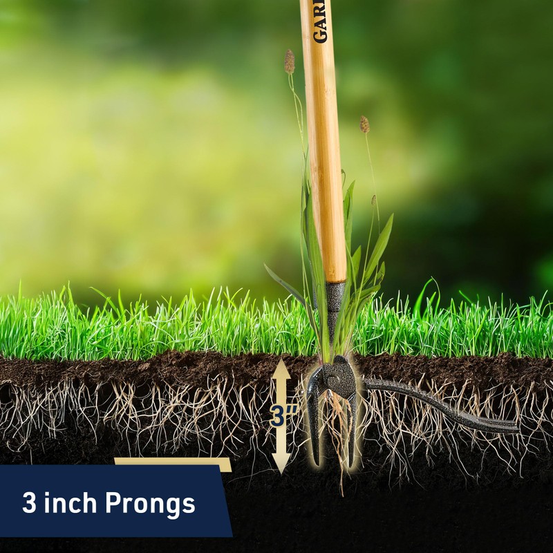 Stand Up Weed Puller Tool with Long Handle - 45.6”