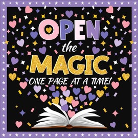 Epakh Magic Themed Bulletin Board Classroom Decorations Set Reading Bulletin Board Decor Cutouts Wall Door Decor for Back to School Library Kindergarten Preschool Elementary Middle School