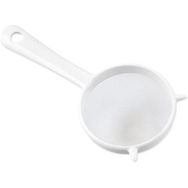 Fine Mesh Plastic Strainer,Kitchen Handheld Plastic Screen Mesh Tea Leaf Strainer Flour Sieve Colander, Flour Sieve Colander Kitchen Accessories White Large