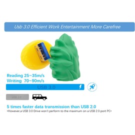 Ecoodisk 64GB USB 3.0 Flash Drive Novelty Cartoon Pineapple High Transfer Speed Pendrive Memory Stick