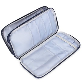 Teamoy Knitting Needles Storage Case, Loop Needles (Up to 9.8 inches (25 cm)), Crochet Hooks, Lace Needles, Scissors, Knitting Needles, Thread Count Ring, Storage, Portable, Convenient, Present (Sold in the Case Only), Cat Blue