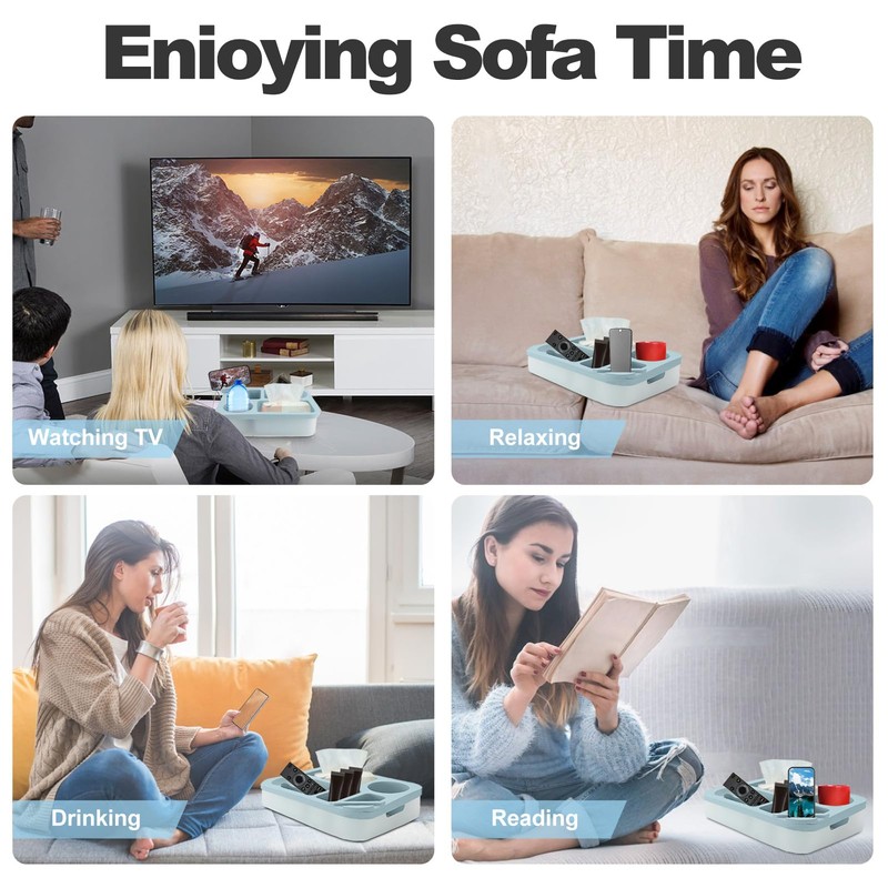 MEKOTRIN Couch Cup Holder Tray for Bed Sofa Organizer, Silicone