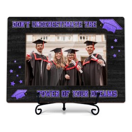 ZIIUFRN Graduation Picture Frame, 2025 Graduation Photo Frames with Iron Stand, Graduation Gifts for Her Him, College Grad Keepsake Tabletop Display (Fit 4x6 Photos)-C06