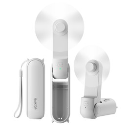GAIATOP Portable Handheld Fan, 3 IN 1 Mini Foldable Travel Fans [17H Max Cooling Time] with Power Bank, Pocket Design USB Rechargeable for Travel Concert Lash Makeup, Summer Gifts for Women Girl White