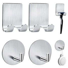 ZukoCert Paquete de 2 soportes de afeitar para ducha + 2 ganchos adhesivos de pared