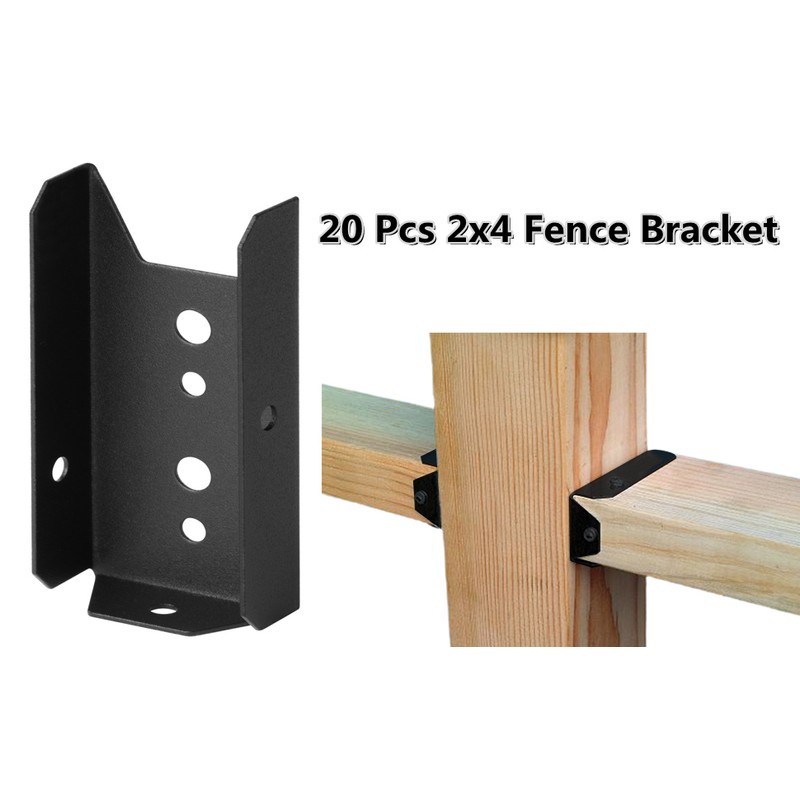 GBGS 20 Pack Fence Rail Brackets for 2x4 Wood Post,18