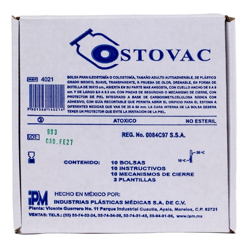 Bolsa De Colostomia Adulto De Grado Médico Ostovac 10pzs Color