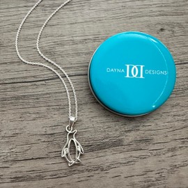 Penguin Necklace - Platinum over 925 Solid Sterling Silver, Silhouette, Mini Charm, Hypoallergenic Jewelry gifts for Animal Lovers and Women by Dayna Designs