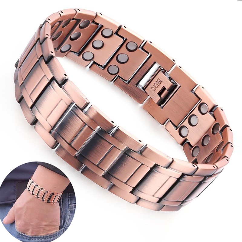 PLQ Copper Bracelet for Men, Solid Copper Magnetic Bracelets