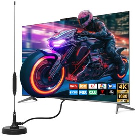 Transonic TV Antenna for Smart TV Indoor Outdoor with Strong Magnetic Base, Mounting Plate,16.4 ft Long Cable, Swivel stem, Long Range Reception for 4K 1080P Local Channels(Black)