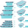 Cuencos, Recipientes de Silicona Portátil, Juego de 4 Tazones Plegables