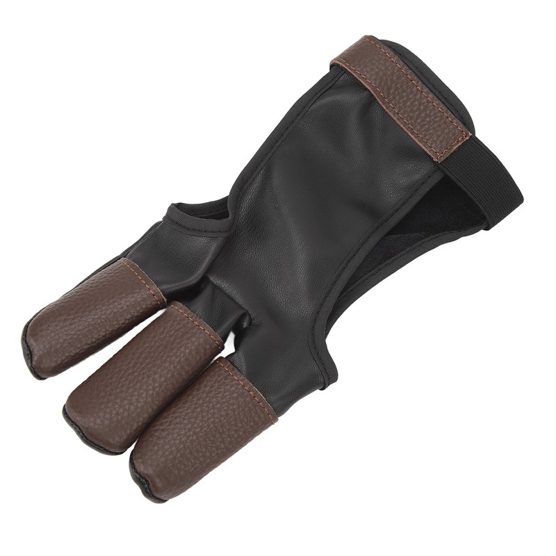 Archery Glove Finger Tab Accessories Three Finger Guard PU Leather