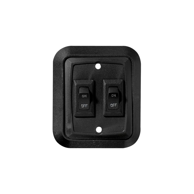 RV Designer S656, Wall Plate Switch, Double, Black, 3.53" x