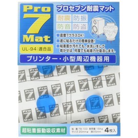 ロアス プロセブン耐震マット 4枚入 (サイズ20mm×20ｍｍ 厚さ5ｍｍ) クリアブルー TB-103