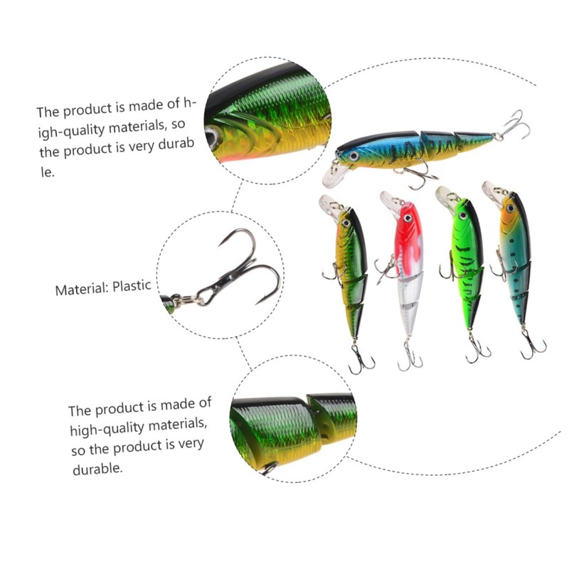 BESPORTBLE 5pcs Freshwater Fishing Lures Simulation Bait Artificial Trouts Lure