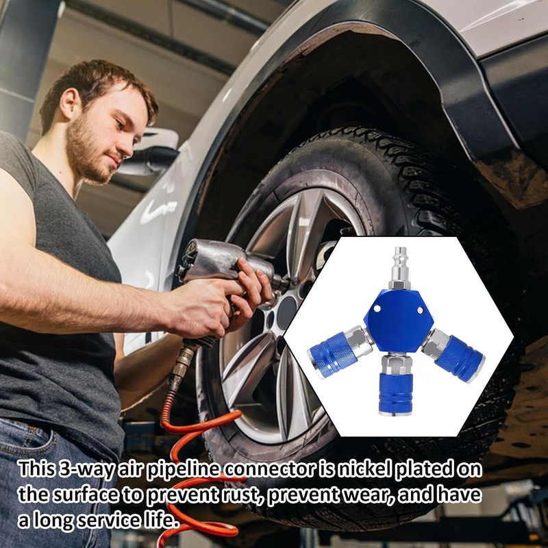 BEANPRECOY 3 Way Air Hose Splitter, Quick Connect Air Hose