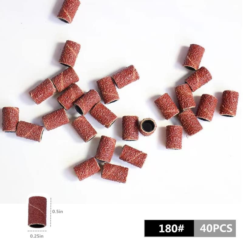 FULINJOY 40 Pcs Sanding Bands Nail Manicure #180 Grit File