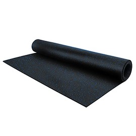 IncStores 1/4" Thick Tough Rubber Flooring Roll | Flexible Recycled Rubber Roll Flooring for a Stronger and Safer Basement, Home Gym, Shed, or Trailer | Blue, 1 Mat