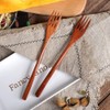 Wooden Spoon Fork Knife Eating Flatware Set Portable Utensil Set
