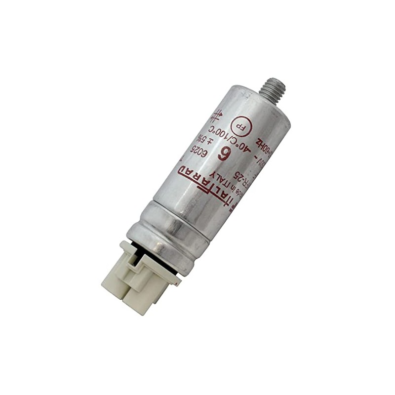 Capacitor 6µF 250V 25 x 65 mm Push-in Italian Wheel