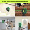 16 Line Laser Level 360 Self Leveling, 4x360°Professional 4D Green