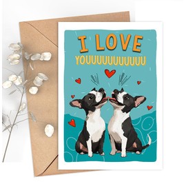 Boston Terrier Dog Card, Boston Terrier Anniversary Card Funny, Dog Anniversary Card, For Husband, For Wife, Girlfriend, Boyfriend, Card For Dog Owners, Boston Terrier Dog Lover Gifts, I Love Youuuu