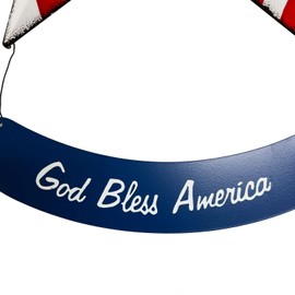 God Bless America Fourth of July Hanging Metal 3D Barn Star Wall Decor Indoor Outdoor American Flag Hanging Star Patriotic Decorations