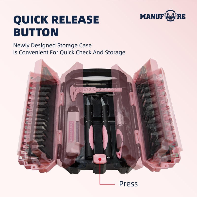 MANUFORE 34pcs Large Exacto Knife set Deluxe Craft Precision Knife
