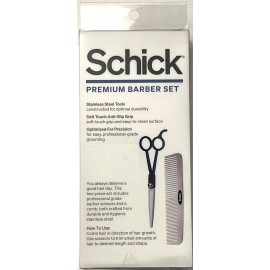 schick Premium Barber Set - Stainless Steel Tools - Anti-slip Grip Scissor, Comb