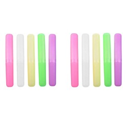 Zahnbürstenhüllen, 10 Stück, Mehrfarbig in Rosa, Weiß, Gelb, Grün und Lila