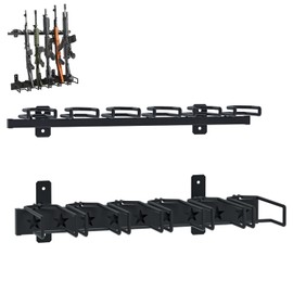 VIEWAY Gun Rack Wall Mount Rifle Shotgun Gun Firearms Bow 6 Slot Storage Holder Heavy Duty Steel Gun Display Vertical Hanger Stand with Soft Padding- MK888A