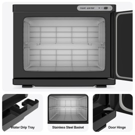 StateRiver Towel Warmer Cabinet, 23L Large Hot Bath Towel Warmer Heating Use for Facial Spa, Hair Beauty, Salon Equipment and Home- Black